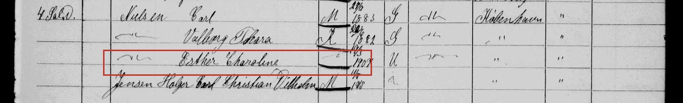 Folketællingen 1916, Valby Langgade 114, 4. sal